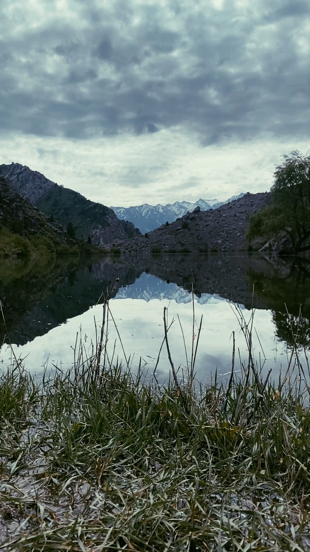 Two skies: a lake after the rain